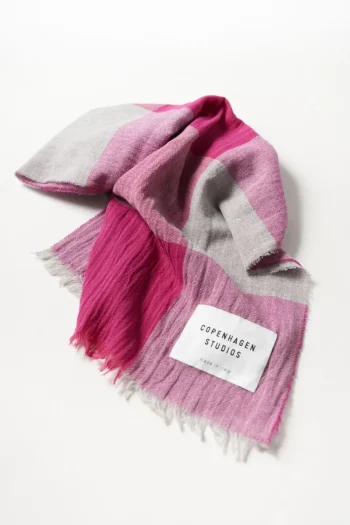 New COPENHAGEN STUDIOS Cph Shawl 7 Cotton Mix Lichtgrijs/Roze